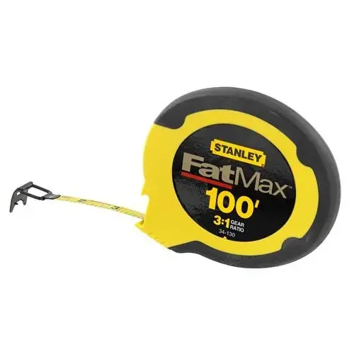 Tape Measure Reel FATMAX 100ft x 3/8" Yellow/Black ABS with Yellow Steel Tape Polymer (Blade) Tape Measure Reel FATMAX 100ft x 3/8" Yellow/Black ABS with Yellow Steel Tape Polymer (Blade)