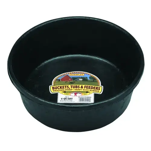 Feeder Pan DuraFlex 4 qt For Livestock Black Feeder Pan DuraFlex 4 qt For Livestock Black