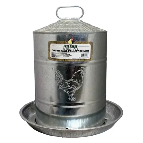 Poultry Drinker Double-Wall Galvanized Steel, 5-Gals. Poultry Drinker Double-Wall Galvanized Steel, 5-Gals.