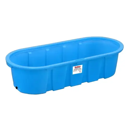 3x2x8 ft Round End Poly Stock Tank Blue