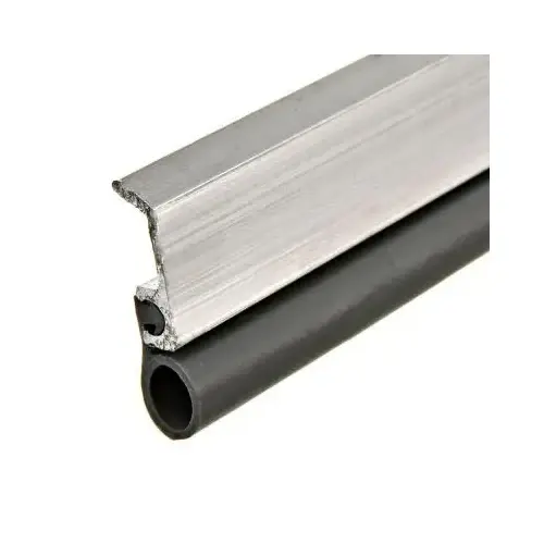 Door Set, 3/4 in W, 17 ft L, Aluminum/Vinyl, Silver, Screw Mounting