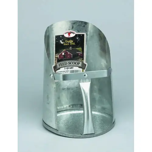 Feed Scoop 3 Qt - Galvanized Silver Feed Scoop 3 Qt - Galvanized Silver