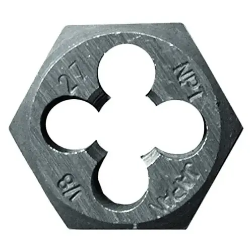 Hexagon Pipe Die, 1/8-27 National Pipe Thread, 1-In. Hexagon Pipe Die, 1/8-27 National Pipe Thread, 1-In.