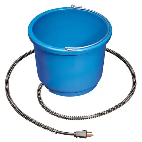 Heated Bucket 288 oz For Livestock Blue Heated Bucket 288 oz For Livestock Blue