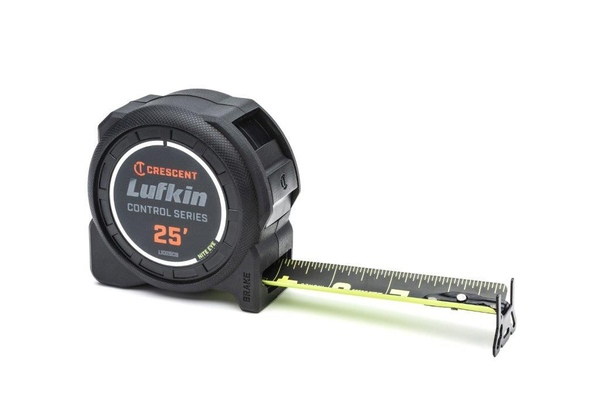 Crescent L1025CB-02 L1205CB Tape Measure, 25 ft L Blade, 1-3/16 in W Blade, Steel Blade, Rubber Case Black