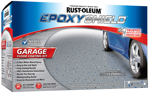 EPOXYShield 251965 EPOXYSHIELD Gloss Garage Floor Coating Kit, Gray, 120 Oz.