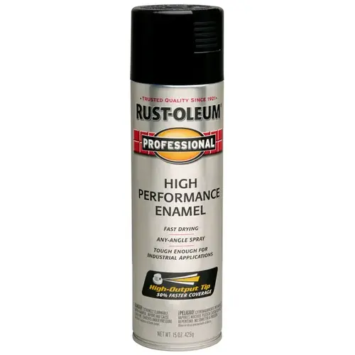 High Performance Enamel Spray Paint, Gloss, Black, 15 oz, Aerosol Can High Performance Enamel Spray Paint, Gloss, Black, 15 oz, Aerosol Can