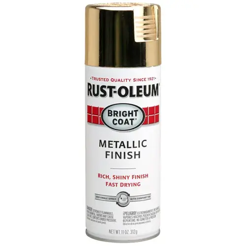 STOPS RUST Bright Coat Spray Paint, Metallic, Gold, 11 oz, Aerosol Can STOPS RUST Bright Coat Spray Paint, Metallic, Gold, 11 oz, Aerosol Can