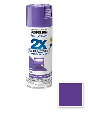 Rust-Oleum 334033 PAINTER'S Touch Gloss Spray Paint, Gloss, Grape, 12 oz, Aerosol Can