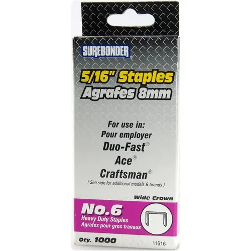 Staples, #6 Heavy-Duty, 5/16-In., 1000-Ct. Staples, #6 Heavy-Duty, 5/16-In., 1000-Ct.