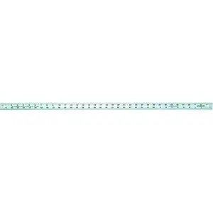 JOHNSON J236 Yardstick, SAE Graduation, Aluminum, Clear, 1-1/8 in W, 0.075 in Thick