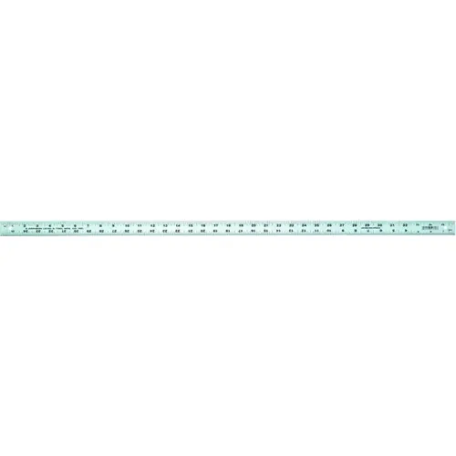 Yardstick, SAE Graduation, Aluminum, Clear, 1-1/8 in W, 0.075 in Thick