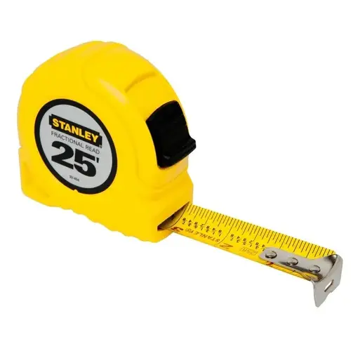 Measuring Tape, 12 ft L Blade, 1/2 in W Blade, Steel Blade, ABS Case, Yellow Case Measuring Tape, 12 ft L Blade, 1/2 in W Blade, Steel Blade, ABS Case, Yellow Case