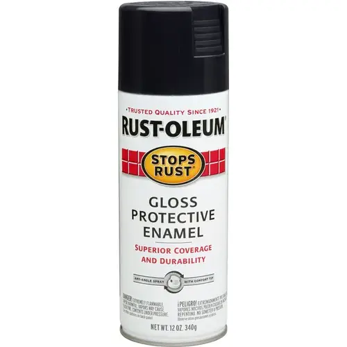 STOPS RUST Protective Enamel Spray Paint, Semi-Gloss, Black, 12 oz, Aerosol Can STOPS RUST Protective Enamel Spray Paint, Semi-Gloss, Black, 12 oz, Aerosol Can