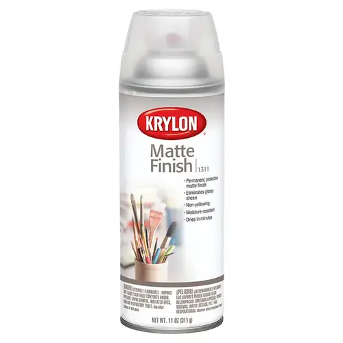 Matte Finish Spray Paint, Matte, Clear, 11 oz, Aerosol Can
