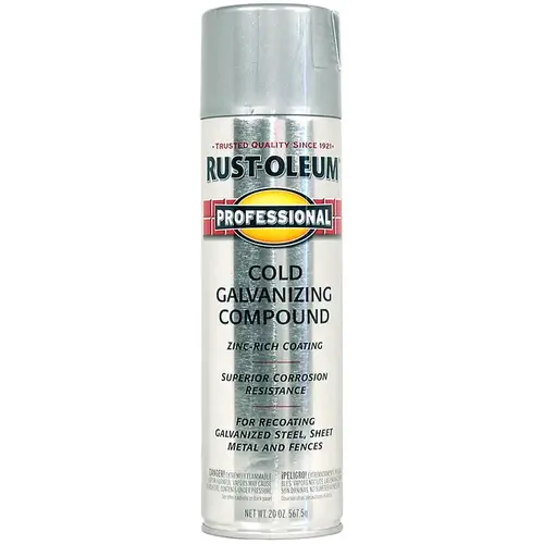 PROFESSIONAL Galvanizing Compound Spray Paint, Cold Gray, Flat/Matte, 20 oz PROFESSIONAL Galvanizing Compound Spray Paint, Cold Gray, Flat/Matte, 20 oz