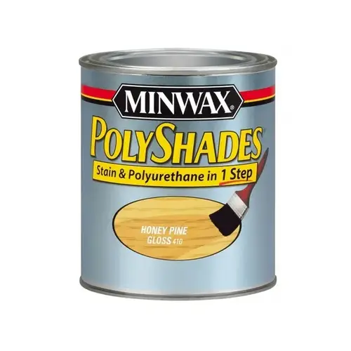 PolyShades Wood Stain and Polyurethane, Gloss, Honey Pine, Liquid, 1 qt, Can PolyShades Wood Stain and Polyurethane, Gloss, Honey Pine, Liquid, 1 qt, Can
