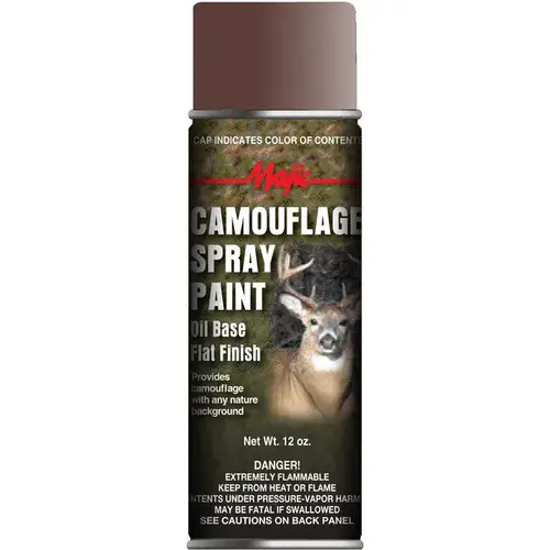 Camouflage Spray Paint, Flat, Earth Brown, 12 oz, Can