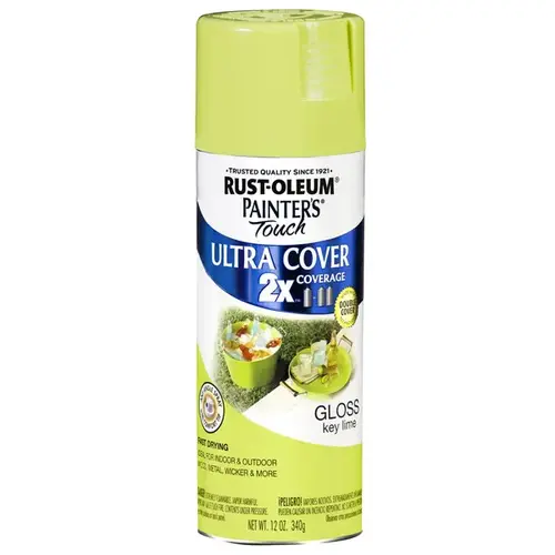 PAINTER'S Touch Gloss Spray Paint, Gloss, Key Lime, 12 oz, Aerosol Can PAINTER'S Touch Gloss Spray Paint, Gloss, Key Lime, 12 oz, Aerosol Can