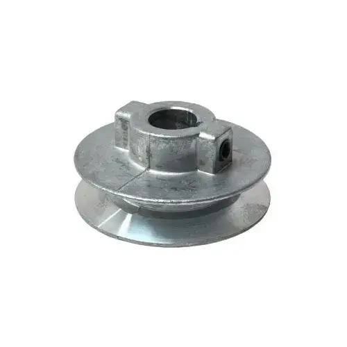-5/8 V-Groove Pulley, 5/8 in Bore, 2-1/2 in OD, 2-1/4 in Dia Pitch, 1/2 in W x 11/32 in Thick Belt, Zinc