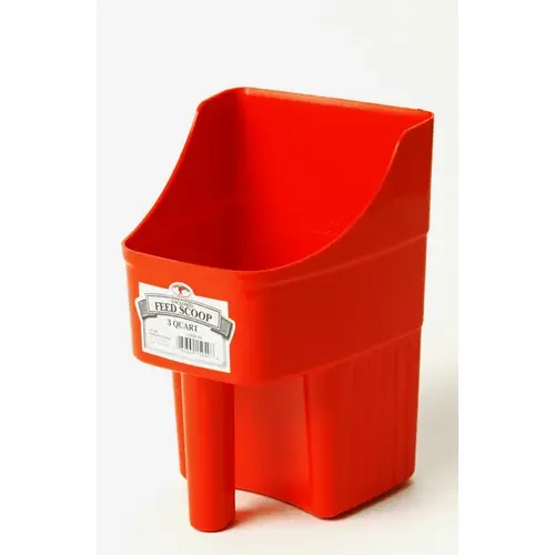 Feed Scoop, 3 qt Capacity, Polypropylene, Red, 6-1/4 in L Feed Scoop, 3 qt Capacity, Polypropylene, Red, 6-1/4 in L