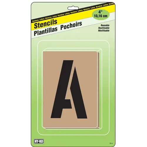 4 In. Letter, Number & Symbol Stencil Set 4 In. Letter, Number & Symbol Stencil Set