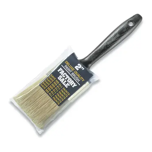 Paint Brush, 2 in W, 2-7/16 in L Bristle, Polyester Bristle Black/Gold Paint Brush, 2 in W, 2-7/16 in L Bristle, Polyester Bristle Black/Gold