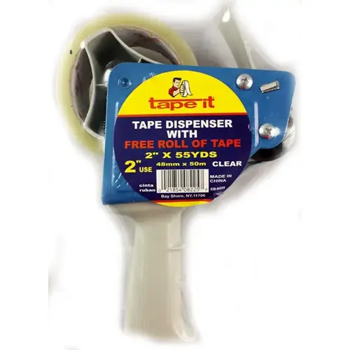 Tape-It Packaging Tape Dispenser with Clear Tape