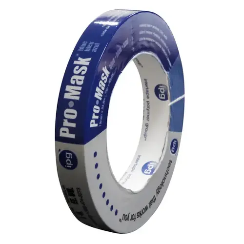 Masking Tape, 60 yd L, 0.7 in W, Crepe Paper Backing, Blue