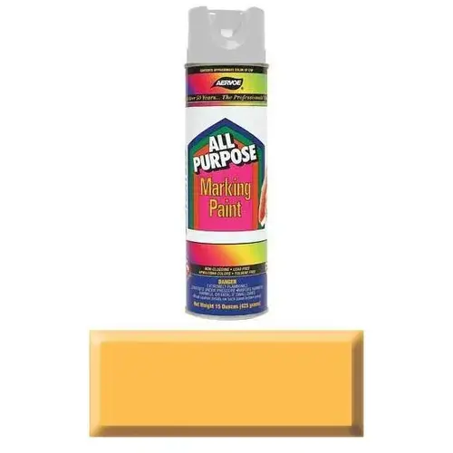 Construction Marking Paint, 17 oz , Yellow, Gloss - pack of 12