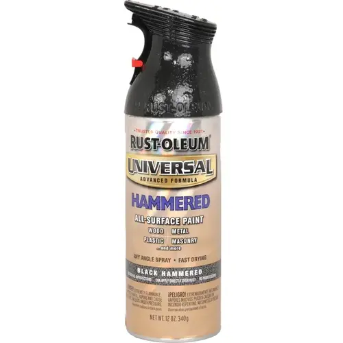 UNIVERSAL Spray Paint, Hammered, Black, 12 oz, Aerosol Can UNIVERSAL Spray Paint, Hammered, Black, 12 oz, Aerosol Can