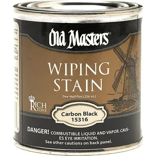 Wiping Stain, Carbon Black, Liquid, 0.5 pt
