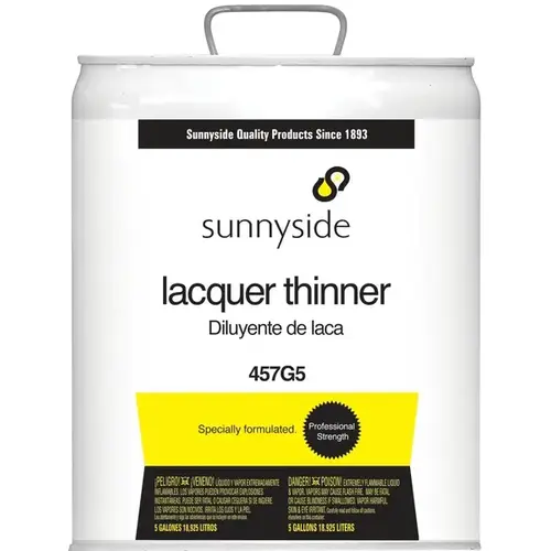 Sunnyside Lacquer Thinner, Liquid, Petroleum, Clear, 5 gal, Pail