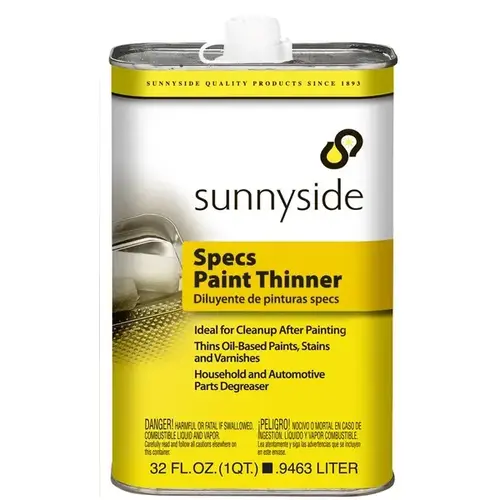 Paint Thinner, Liquid, Petroleum, Clear, 1 qt, Can Paint Thinner, Liquid, Petroleum, Clear, 1 qt, Can