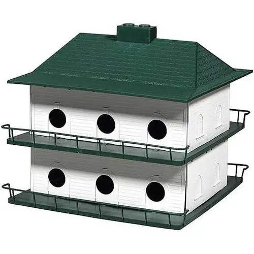 Plastic Purple Martin House Bird House - Model #PH-12 Green/White Plastic Purple Martin House Bird House - Model #PH-12 Green/White