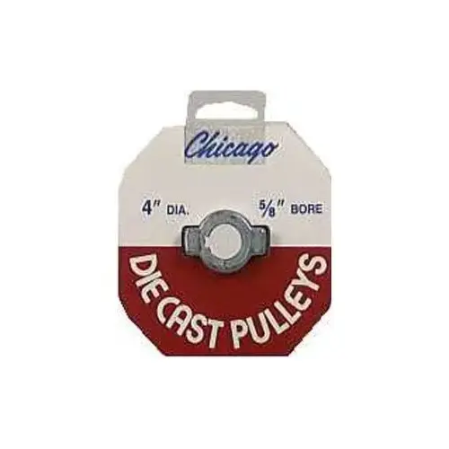 -5/8 V-Groove Pulley, 5/8 in Bore, 4 in OD, 3-3/4 in Dia Pitch, 1/2 in W x 11/32 in Thick Belt, Zinc -5/8 V-Groove Pulley, 5/8 in Bore, 4 in OD, 3-3/4 in Dia Pitch, 1/2 in W x 11/32 in Thick Belt, Zinc