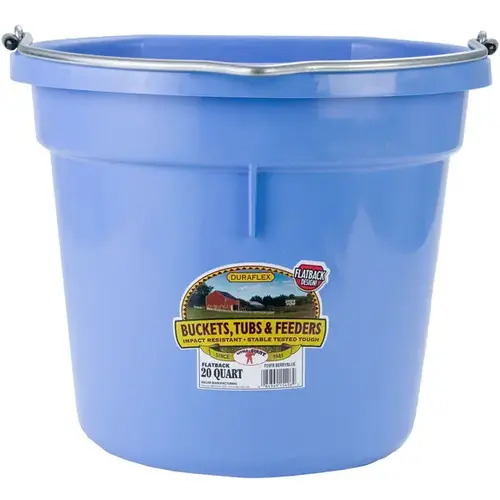 Flat Back Plastic Bucket 20 Qt - Berry Blue Flat Back Plastic Bucket 20 Qt - Berry Blue
