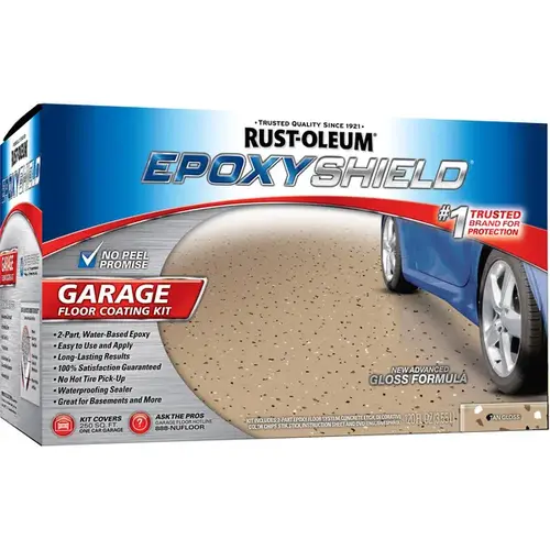 EPOXYSHIELD Garage Floor Coating, Gloss, Tan, 1 gal Can EPOXYSHIELD Garage Floor Coating, Gloss, Tan, 1 gal Can