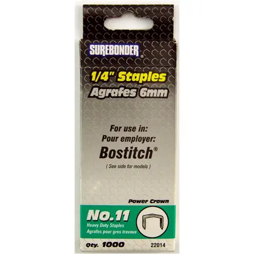 Staples, #11 Heavy-Duty, 1/4-In., 1000-Ct. Staples, #11 Heavy-Duty, 1/4-In., 1000-Ct.