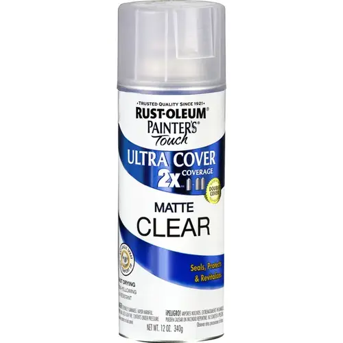 PAINTER'S Touch Clear Spray Paint, Matte, Clear, 12 oz, Aerosol Can PAINTER'S Touch Clear Spray Paint, Matte, Clear, 12 oz, Aerosol Can