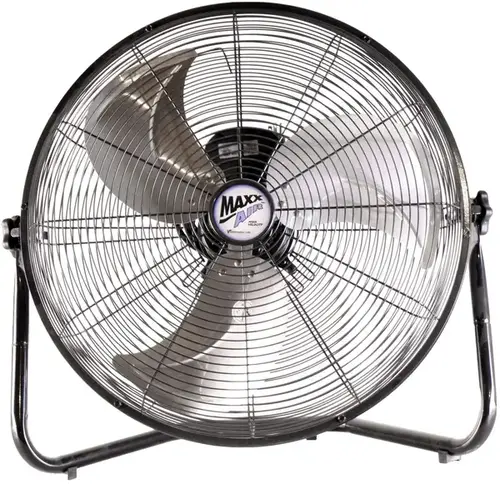High-Velocity Floor Fan, 120 V, 20 in Dia Blade, 3-Speed, 1500 to 2250 cfm Air, Black High-Velocity Floor Fan, 120 V, 20 in Dia Blade, 3-Speed, 1500 to 2250 cfm Air, Black