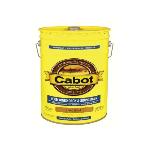 3000 Series 140.000.008 Exterior Stain, Wood Toned, Cedar, Liquid, 5 gal, Pail