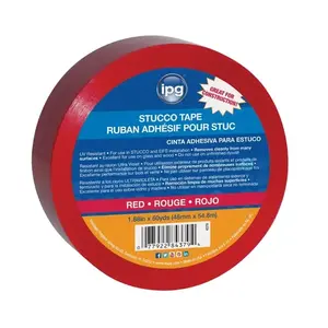 IPG 4379 PL Masking Tape, 60 yd L, 2 in W, Polyethylene Backing, Red