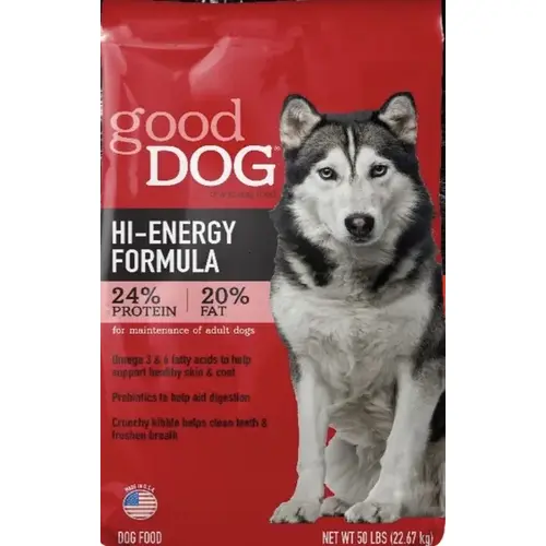 GOOD DOG HIGH ENERGY FORMULA 24-20 50lbs GOOD DOG HIGH ENERGY FORMULA 24-20 50lbs