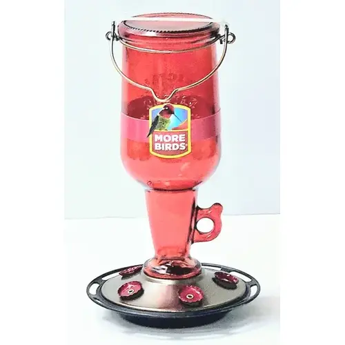 Red Jug Glass Hummingbird Feeder 23oz. Red Jug Glass Hummingbird Feeder 23oz.