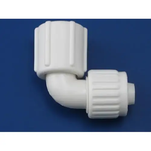 1/2 In. PEX x 1/2 In. FPT 90 Deg. Plastic Compression Female Swivel PEX Elbow (1/4 Bend) 1/2 In. PEX x 1/2 In. FPT 90 Deg. Plastic Compression Female Swivel PEX Elbow (1/4 Bend)