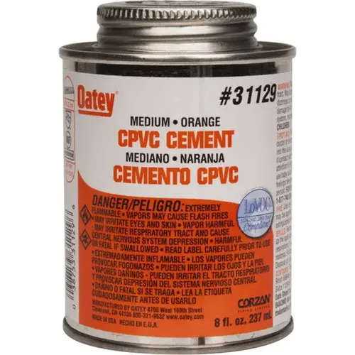 Orange Medium-Bodied CPVC Pipe Cement, 8-oz. Orange Medium-Bodied CPVC Pipe Cement, 8-oz.