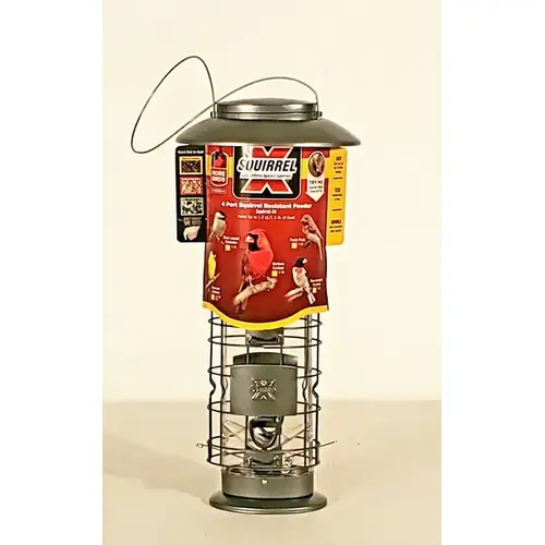 Wild Bird Feeder, Squirrel-Proof, Metal, Holds 1.5-Lbs. Gunmetal Wild Bird Feeder, Squirrel-Proof, Metal, Holds 1.5-Lbs. Gunmetal