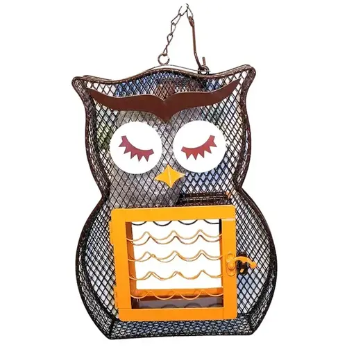 Suet and Seed Bird Feeder, Whimsical Owl, Brown/Orange Suet and Seed Bird Feeder, Whimsical Owl, Brown/Orange