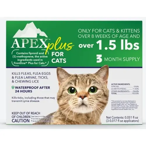 Apex Plus for Cats, Over 1.5 lbs. - 3 Count Apex Plus for Cats, Over 1.5 lbs. - 3 Count